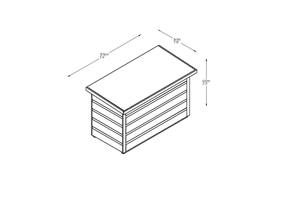 Pressure Treated Shiplap Garden Storage Box - 2'1