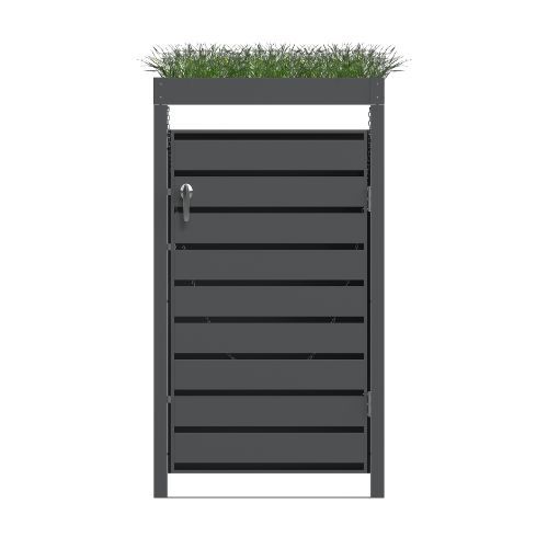 Ecoscape Single Bin Store with Planter - 680mm x 800mm x 1240mm Charcoal