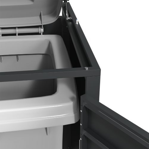 Ecoscape Single Bin Store with Lid - 680mm x 800mm x 1160mm Charcoal