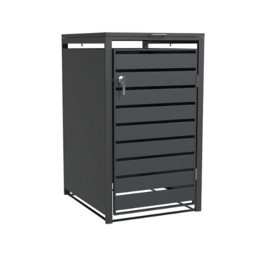 Ecoscape Single Bin Store with Lid - 680mm x 800mm x 1160mm Charcoal
