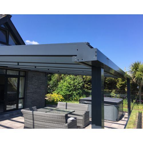 Contemporary Alfresco Aluminium Pergola / Veranda - 1000mm x 1000mm Square - Grey