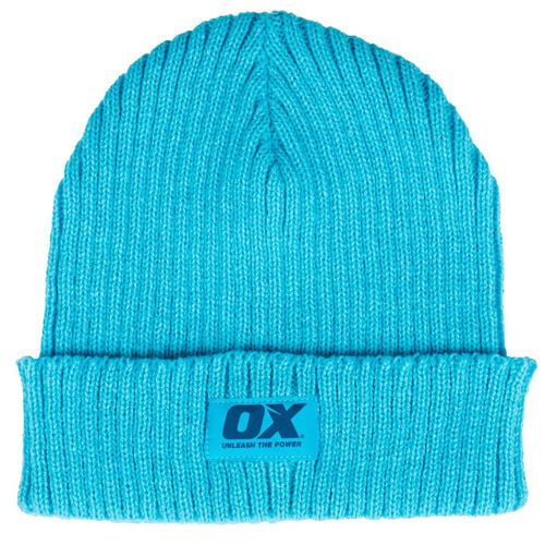 OX Knitted Beanie - Cyan