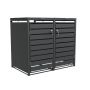 Ecoscape Double Bin Store with Lid - 1320mm x 800mm x 1160mm Charcoal