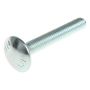 M6 x 100mm - Coach Bolt with Nut Grade 4.6 DIN 603 - BZP - Bag of 55