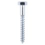 12mm x 150mm - Coach Screw Hexagon DIN 571 - BZP - Bag of 4